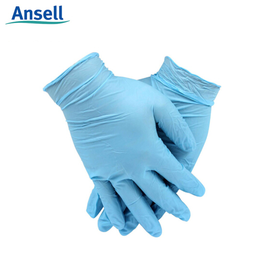 安思尔ansell 92-210 蓝色一次性无粉丁腈橡胶手套