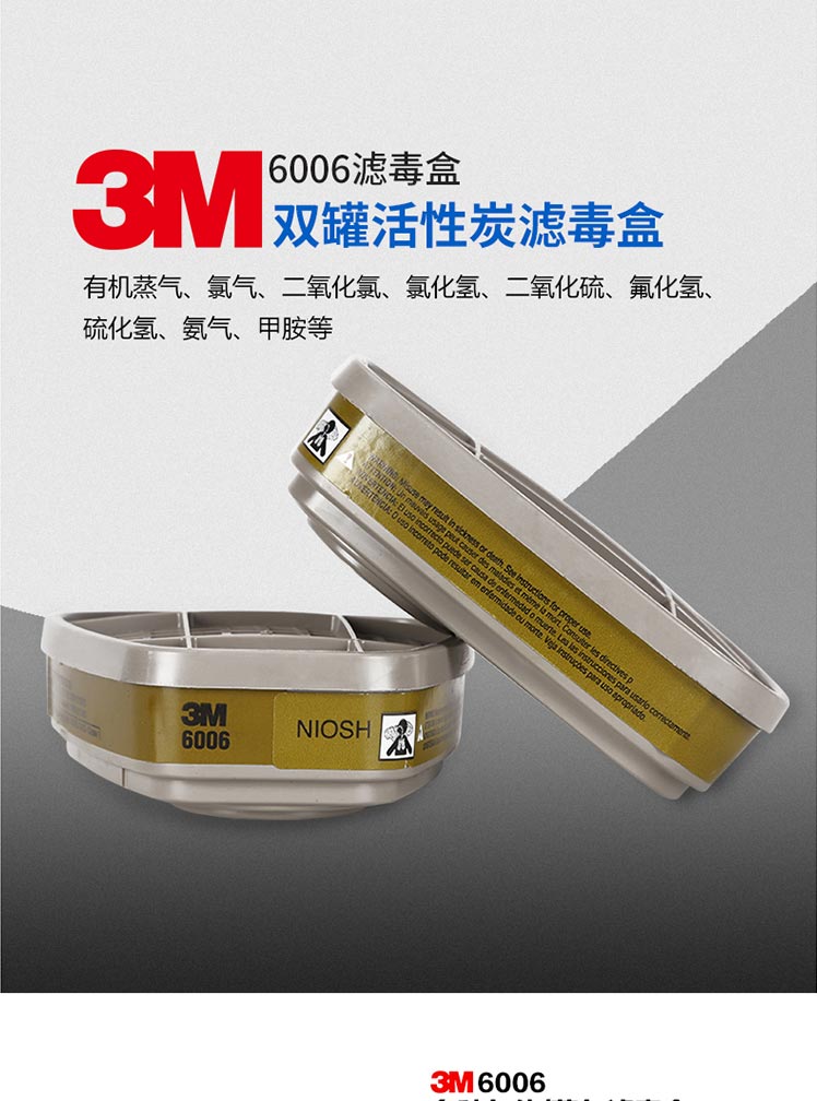 3M 6006CN甲醛多种气体多功能滤毒盒