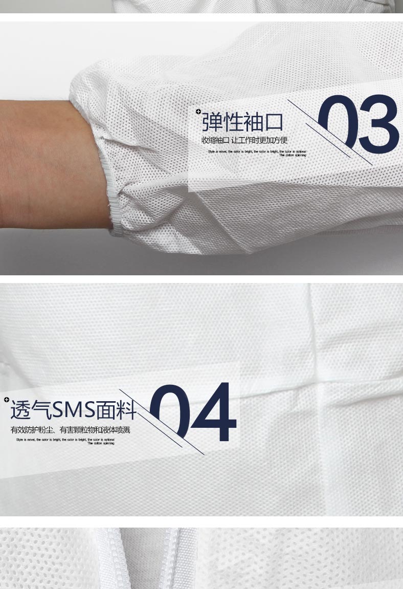 3M 4515白色带帽连体防护服