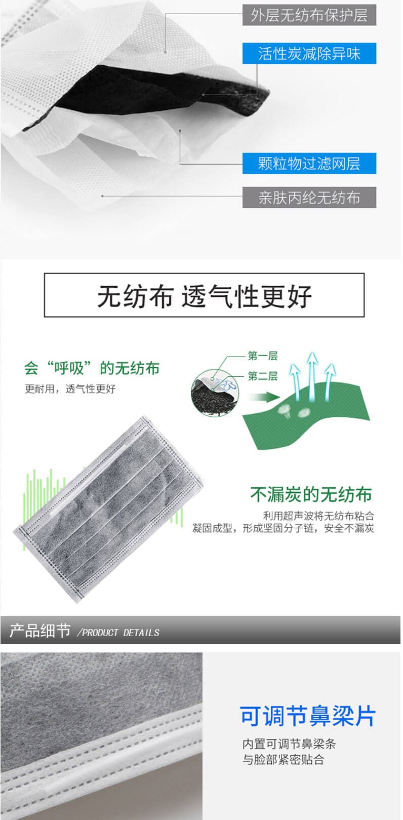 冠桦 E-1116四层一次性活性炭防尘口罩