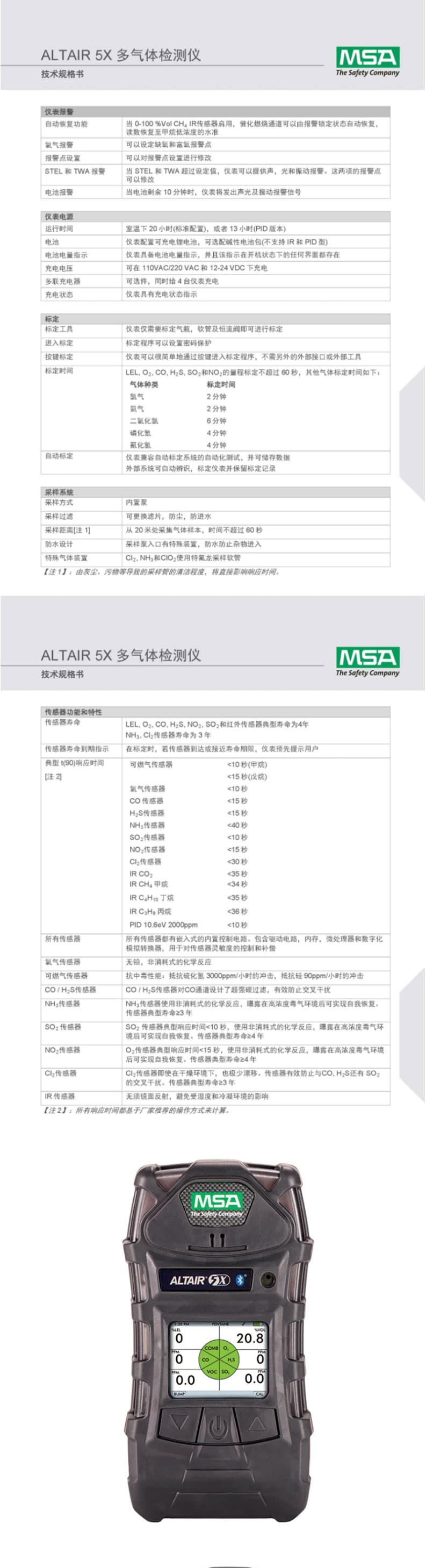 梅思安 10176753 天鹰5x多种气体检测仪