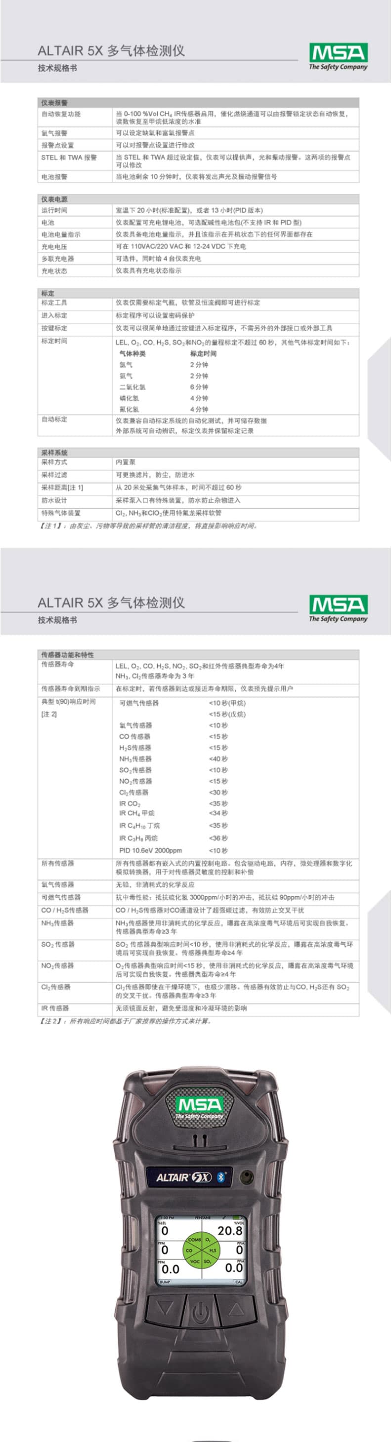 梅思安 10176753 天鹰5x多种气体检测仪