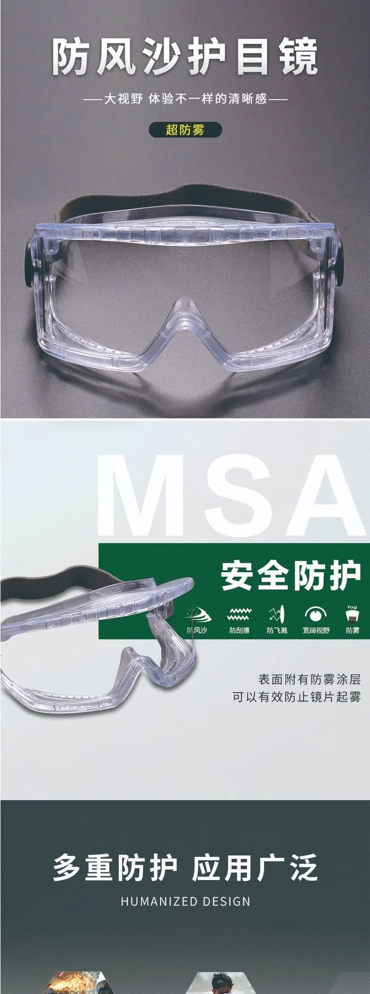 梅思安(MSA)  10203291 威护防护眼罩 多功能护目镜